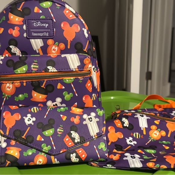 Loungefly Halloween Purple and Orange Bag Set